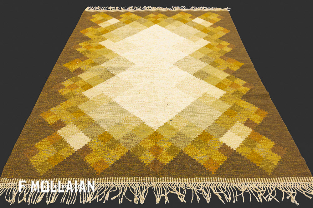 Semi Antique Swedish Kilim n°:61828652